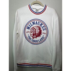 VTG The Goodland Milwaukee White Pullover Crewneck Sweatshirt Large USA